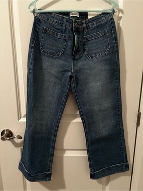 KanCan Dark Blue Cropped Straight Jeans